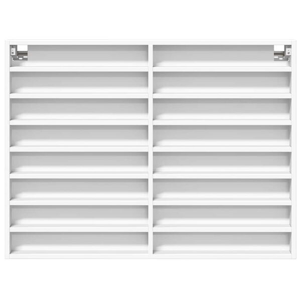 vidaXL Vitriinikaappi valkoinen 100x8,5x75 cm tekninen puu