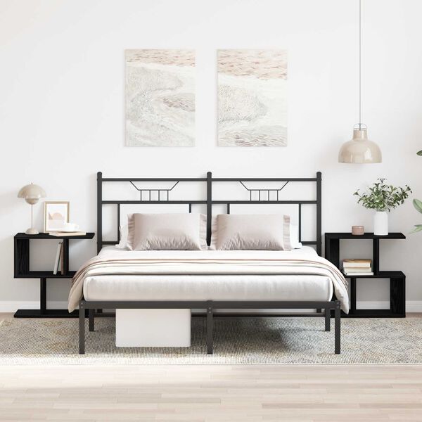 vidaXL Y&ouml;p&ouml;yt&auml;kaappi 2 pcs Musta tammi. 50 x 30 x 51,5 cm Tekninen puu