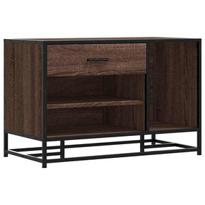 vidaXL Kenkäpenkki ruskea tammi 80x40x53,5 cm tekninen puu ja metalli