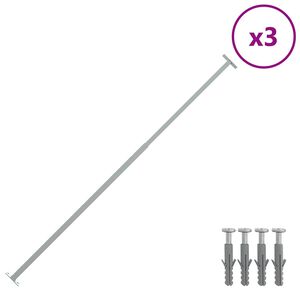 vidaXL S&auml;&auml;dett&auml;v&auml;t ikkunan turvapalkit 3 kpl 710-1200 mm