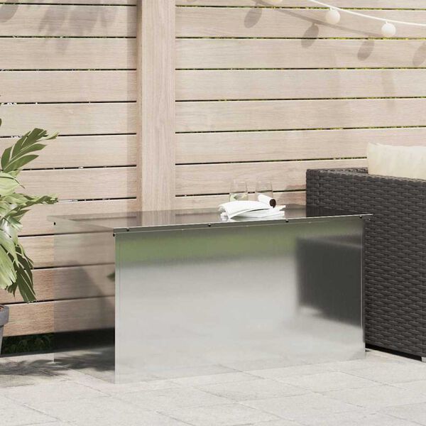 vidaXL Ulkos&auml;ilytyslaatikko Hopea 100 x 50,5 x 50 cm Ter&auml;s