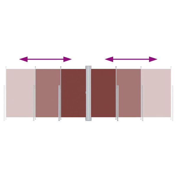 vidaXL Sisäänvedettävä sivumarkiisi ruskea 220x600 cm