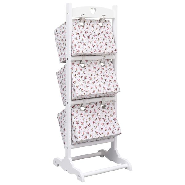 vidaXL 3-kerroksinen koriteline kukkakuvio 35x35x102 cm puu