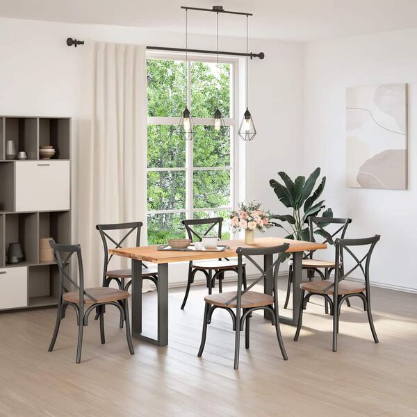 vidaXL Ruokap&ouml;yd&auml;n jalat U-muotoiset 2 kpl antrasiitti 50x(72-73) cm ter&auml;s