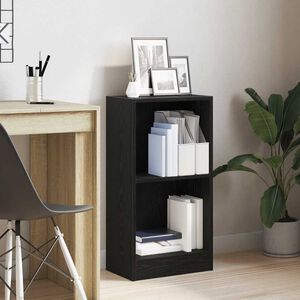 vidaXL Kirjahylly musta tammi 40x24x76 cm tekninen puu