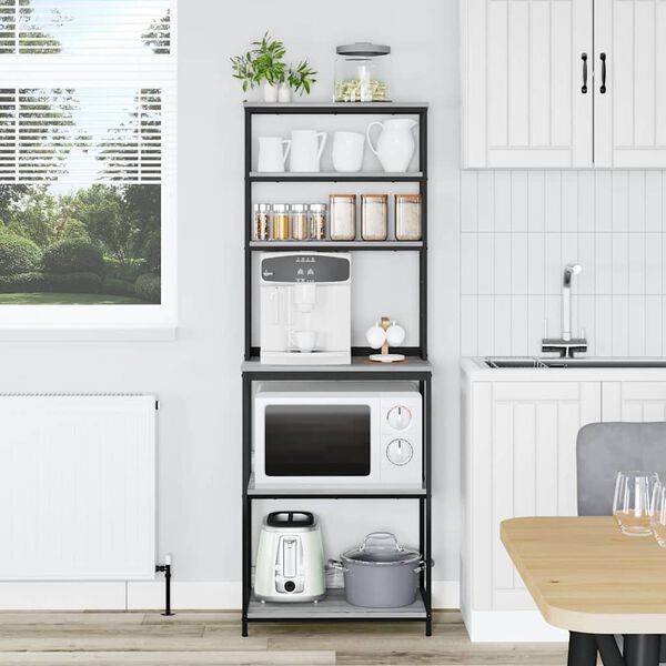 vidaXL Keitti&ouml;hylly Harmaa Sonoma 60 x 40 x 168 cm Tekninen puu