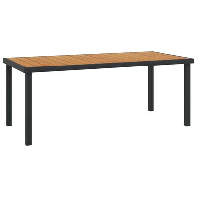 vidaXL Puutarhapöytä ruskea 190x90x74,5 cm alumiini ja WPC