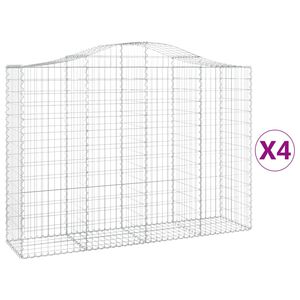 vidaXL Kaarevat kivikorit 4 kpl 200x50x140/160 cm galvanoitu rauta