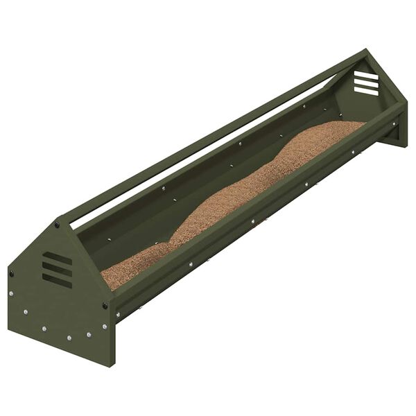 vidaXL Kananruokinta-astia Oliivivihre&auml; 108 x 20,5 x 20 cm