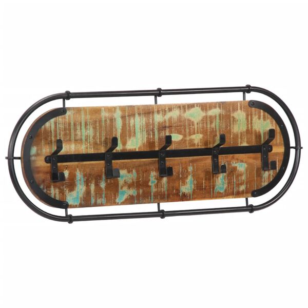 vidaXL Sein&auml;lle kiinnitett&auml;v&auml; naulakko 5 koukulla kiinnitetty