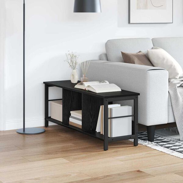 vidaXL Kirjahylly Musta tammi. 102 x 32 x 40,5 cm Tekninen puu