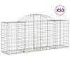 vidaXL Kaarevat kivikorit 50 kpl 200x50x80/100 cm galvanoitu rauta