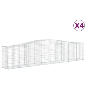 vidaXL Kaarevat kivikorit 4 kpl 400x50x80/100 cm galvanoitu rauta