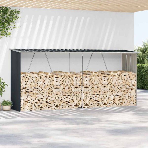 vidaXL Puuvaja galvanoitu ter&auml;s 330x84x152 cm antrasiitti