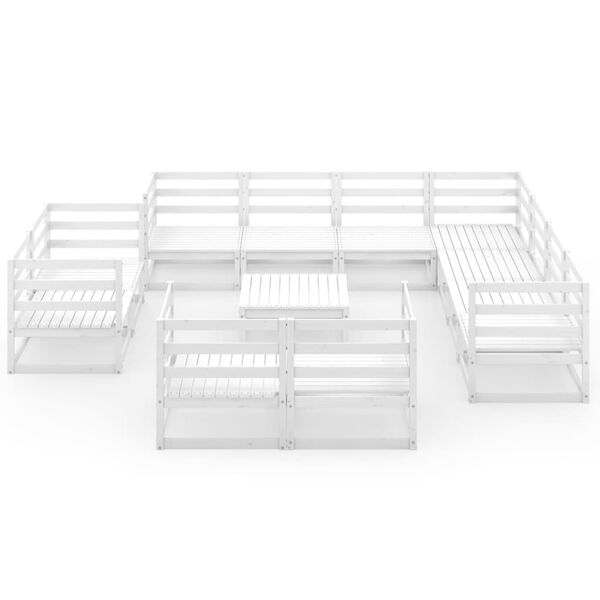 vidaXL 12-osainen puutarhasohvasarja valkoinen t&auml;ysi m&auml;nty