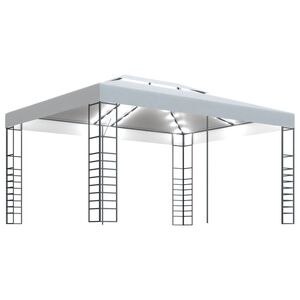 vidaXL Huvimaja LED-valonauhoilla 4x3x2,7 m valkoinen