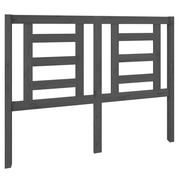 vidaXL Sängynpääty harmaa 126x4x100 cm täysi mänty