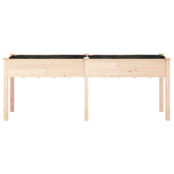 vidaXL Kukkalaatikko vuorauksella 203x53x76 cm täysi kuusi