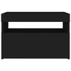 vidaXL Yöpöytä LED-valoilla musta 60x35x40 cm tekninen puu