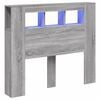 vidaXL S&auml;ngynp&auml;&auml;ty LED-valoilla harmaa Sonoma 120x18,5x103,5 cm puu