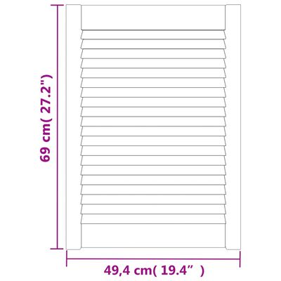 vidaXL Kaapin ovet säleikkömuotoilu 4 kpl 69x49,4 cm täysi mänty