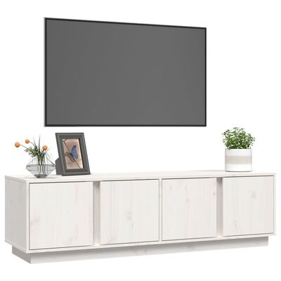 vidaXL TV-taso valkoinen 140x40x40 cm täysi mänty