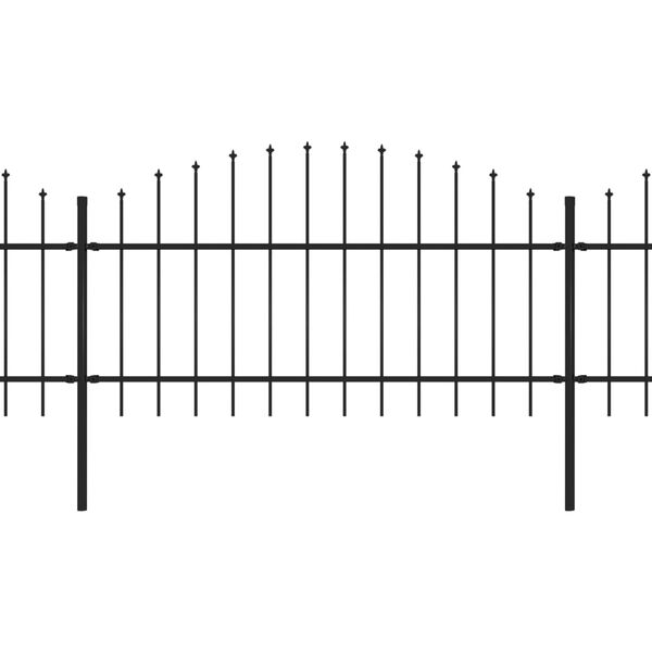 vidaXL Puutarha-aita keih&auml;sk&auml;rkinen ter&auml;s 359x125 cm musta
