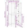 vidaXL Korkea kaappi Artisan tammi 69,5 x 34 x 180 cm Tekninen puu