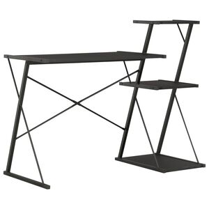 vidaXL Ty&ouml;p&ouml;yt&auml; hyllyll&auml; musta 116x50x93 cm