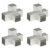 vidaXL Tolppaliittimet 4 kpl X-muoto galvanoitu metalli 91x91 mm