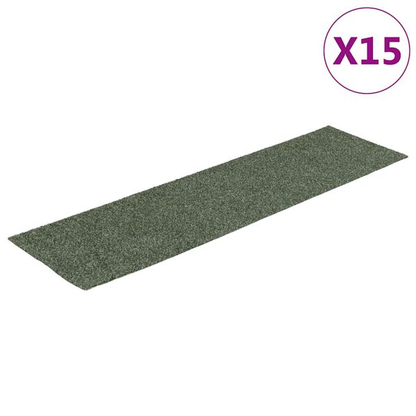 vidaXL Porrasmatot itseliimautuvat 15 kpl 76x20 cm vihre&auml; suorakaiteen muotoinen