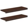 vidaXL Portaiden p&auml;&auml;llysteet 2 kpl 70 x 25 x 2 cm Tumma ruskea