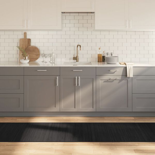 vidaXL Matto suorakaide musta 70x300 cm bambu