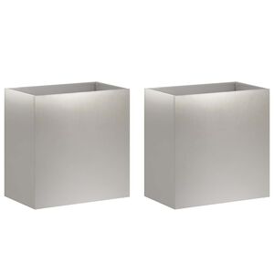 vidaXL Puutarha ruukku 2 kpl Hopea 50 x 30 x 50 cm Ruostumaton ter&auml;s