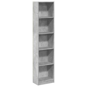 vidaXL Kirjahylly betoninharmaa 40x24x176 cm tekninen puu