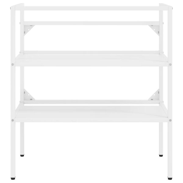 vidaXL Kylpyhuoneen pesualtaan kehys valkoinen 79x38x83 cm rauta