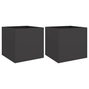 vidaXL Kukkalaatikot 2 kpl musta 42x40x39 cm ter&auml;s