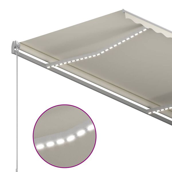 vidaXL Sis&auml;&auml;nkelattava markiisi LED/tuulisensori 3x2,5 m kerma