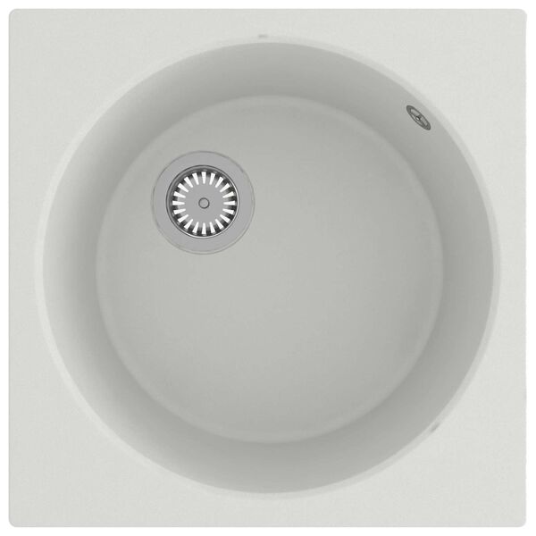 vidaXL Keitti&ouml;allas Valkoinen 48 x 48 x 20.5 cm Graniitti