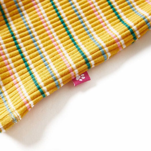 Lasten pitk&auml;hihainen T-paita lyhyt poolokaulus okra 128