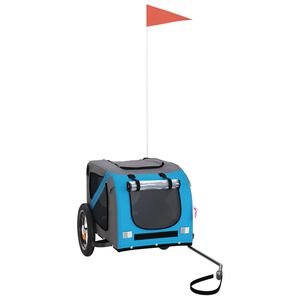 vidaXL Lemmikinkuljetusk&auml;rry py&ouml;r&auml;&auml;n sininen/harmaa kangas ja rauta