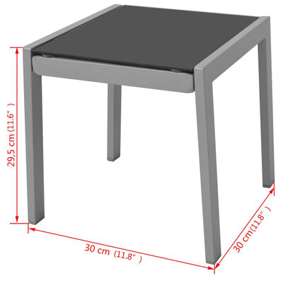 vidaXL Aurinkotuolit ja pöytä alumiini musta