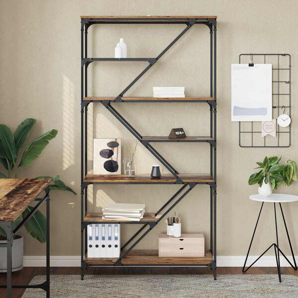 vidaXL Kirjahylly Vanha Puu 91 x 36 x 176 cm Tekninen puu