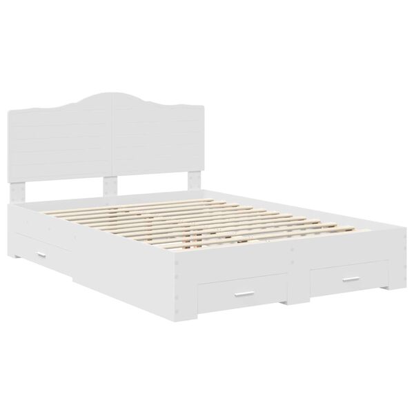 vidaXL S&auml;ngyn runko p&auml;&auml;tyll&auml; Valkoinen 5FT King Size Tekninen puu