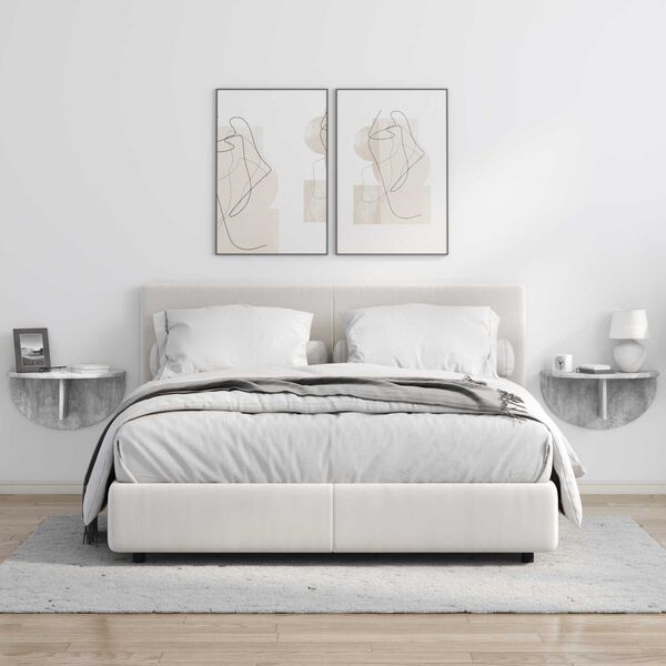 vidaXL Sein&auml;hylly Betoni Harmaa 48 x 24 x 24 cm Tekninen puu