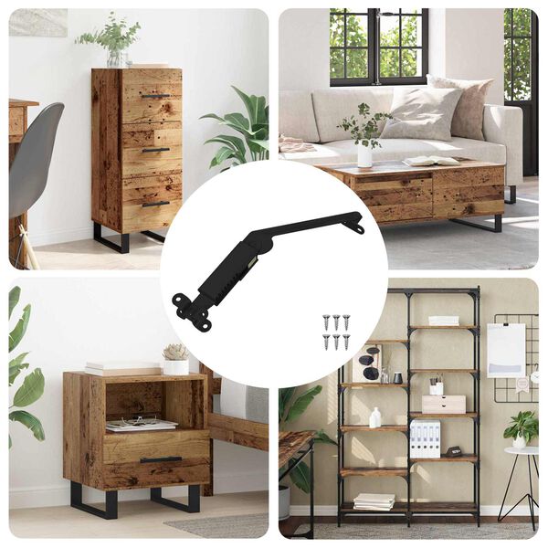 vidaXL Kannen tuki sarana 12 pcs Musta 192 x 32 x 50 mm Ter&auml;s