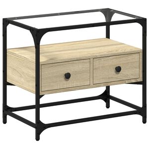 vidaXL TV-taso lasinen p&ouml;yt&auml;levy Sonoma-tammi 60x35x51 cm tekninen puu