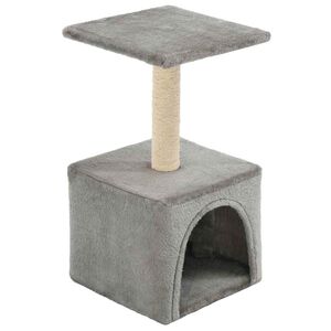 vidaXL Kissan kiipeilypuu sisal-pylv&auml;&auml;ll&auml; 55 cm harmaa