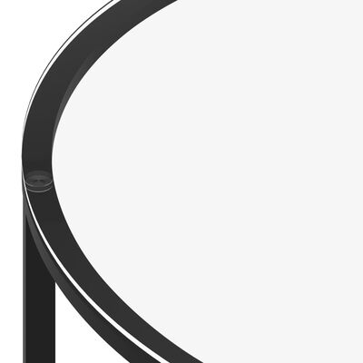 vidaXL Teepöytä musta ja musta marmori 70 cm karkaistu lasi