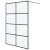 vidaXL Walk-in suihkusein&auml;ke musta 140x195 cm huurrettu ESG-lasi